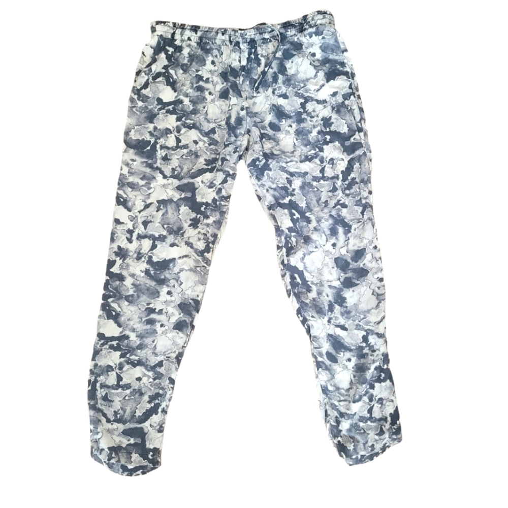 Theory gray and white silk pants size small